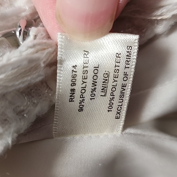 Boston Proper White Tweed Jacket Size 4 - Picture 8 of 9